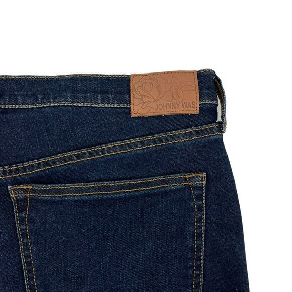 Johnny Was Skinny Jeans High Rise Dark‎ Wash Stretch Size 32 - Picture 7 of 11